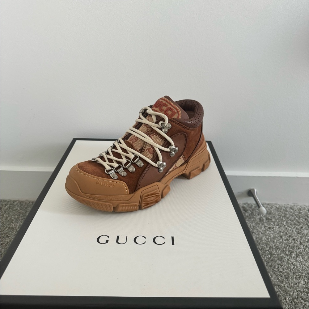Gucci Tan and Brown Leather High-Top